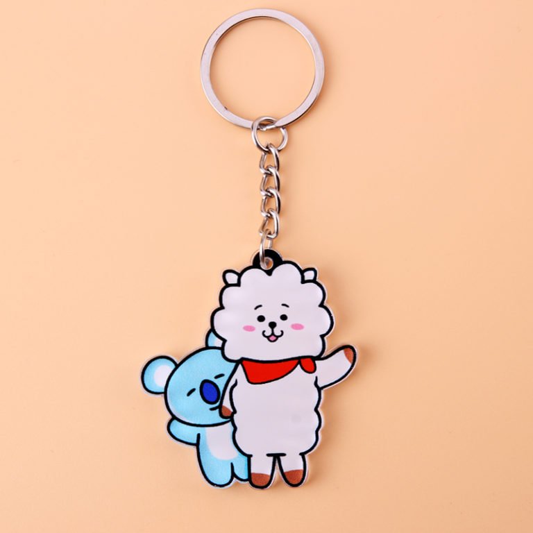 bt21 flat fur keychain